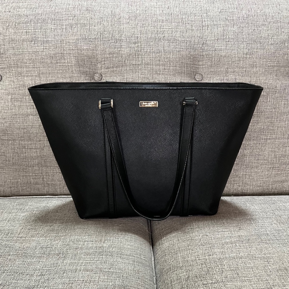 Kate Spade Newbury Lane Dally Saffiano Leather Large Shoulder Black Tote Bag